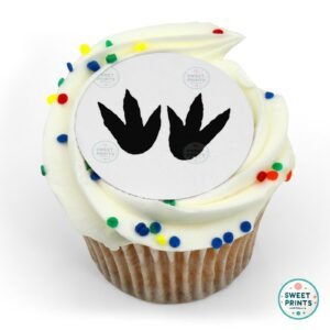 dinosaur footprints in black and white o