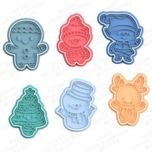 Cute Christmas Characters Cookie Cutter Set Of 6