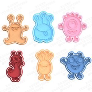Cute Monsters Cookie Cutter Set Of 6
