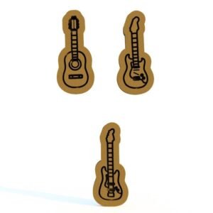 Guitars Music Cookie Cutter Set Of 3