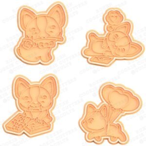 Kawaii Valentines Corgis Cookie Cutter Set Of 4