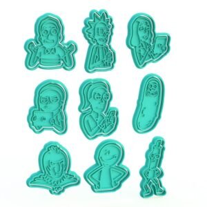 Rick And Morty Cookie Cutter Set Of 9