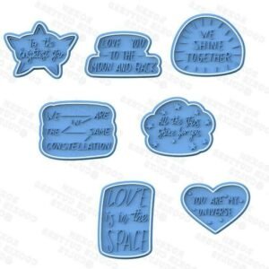 Space Themed Love Quotes Lettering Cookie Cutter Set Of 7