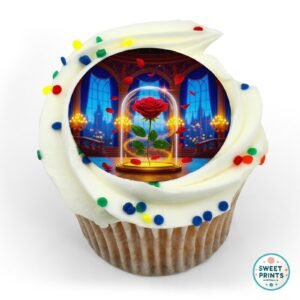 disney princess beauty & the beast red rose o