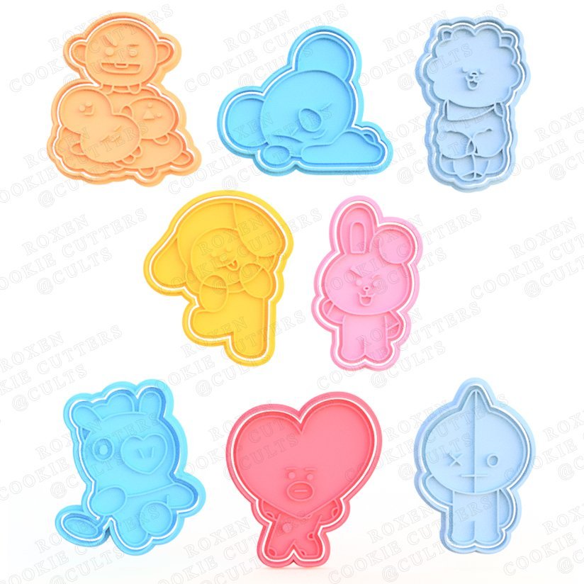 Bts Bt21 Cookie Cutter Set Of 8 cookie cutter