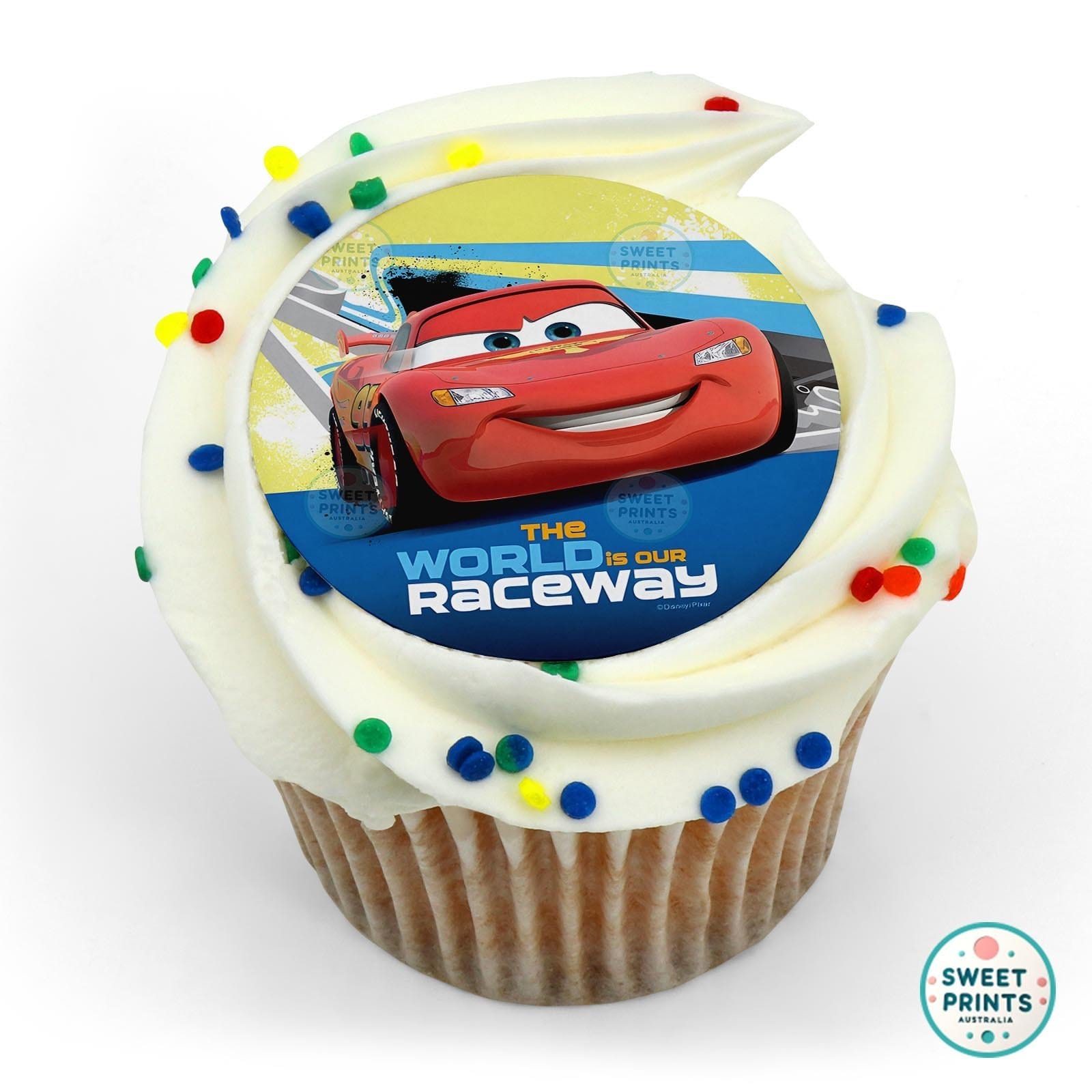 Cars Round Ei edible cake topper