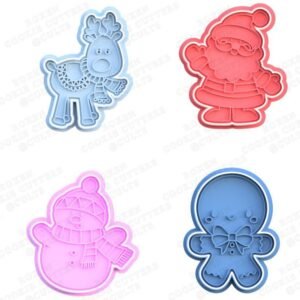 Christmas Characters Cookie Cutter Set Of 4