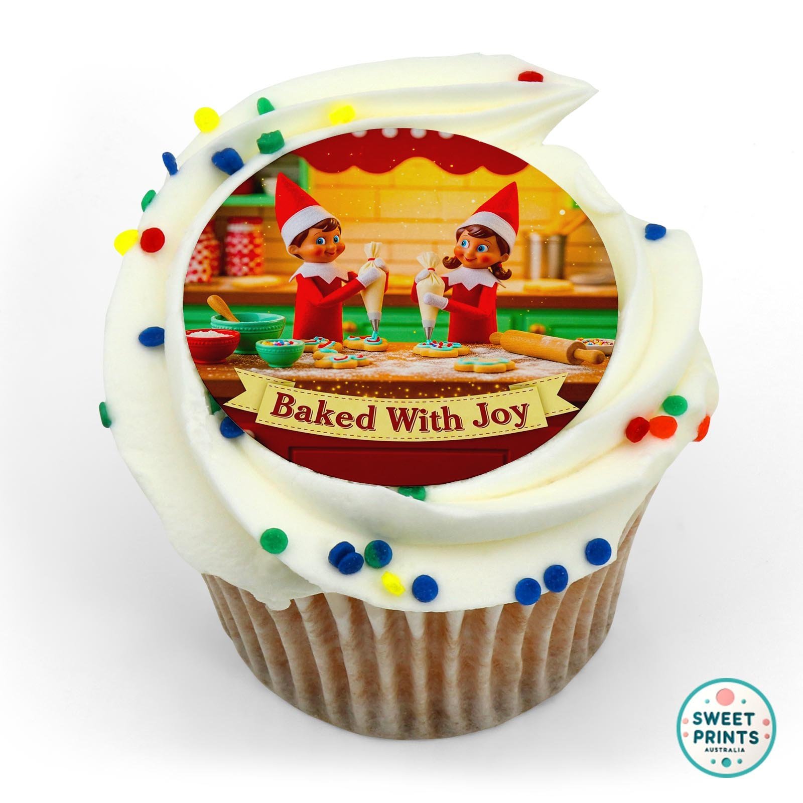 Christmas Elf Y25 12 edible cake topper