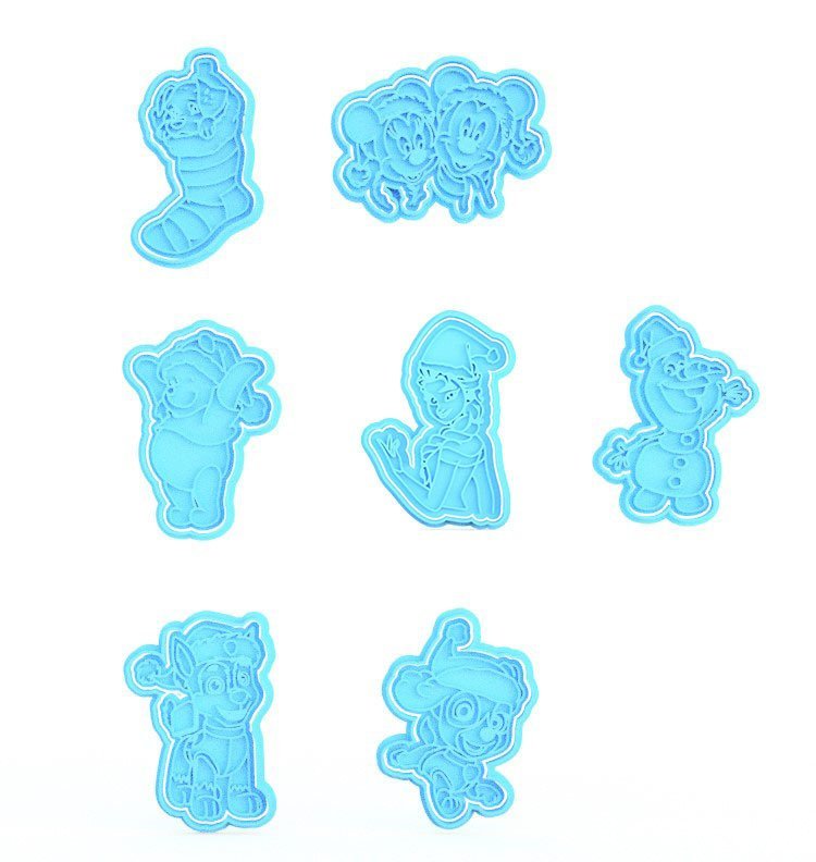Christmas Cartoon Characters Cookie Cutter Set Of 7 cookie cutter