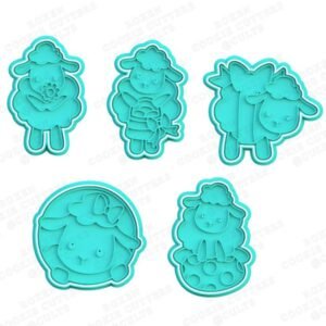 Easter Sheep Cookie Cutter Set Of 5