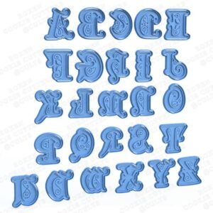 Gothic Alphabet Cookie Cutter Set Of 52 2