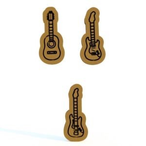 Guitars Music Cookie Cutter Set Of 3