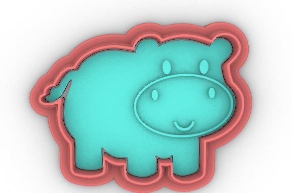 Jungle Hippopotamus cookie cutter