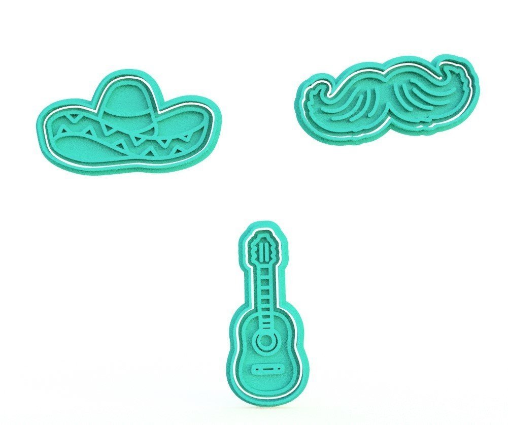 Mexican Cookie Cutter Set Of 3 cookie cutter