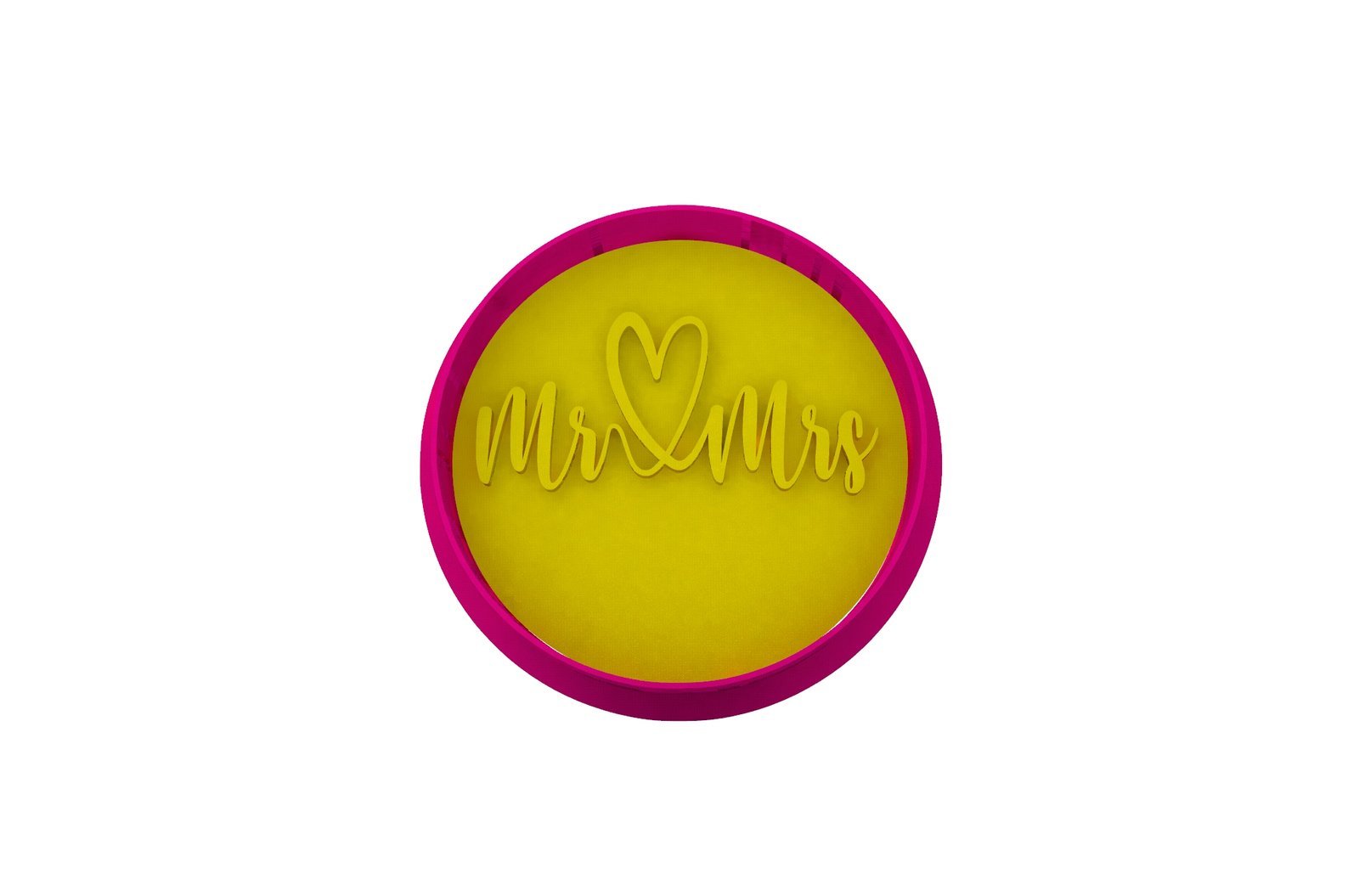 Mr & Mrs Circle cookie cutter