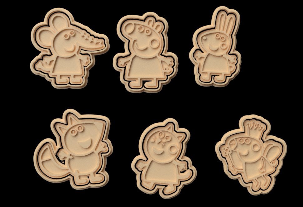 Peppa Pig Cookie Cutter Set Of 6 cookie cutter