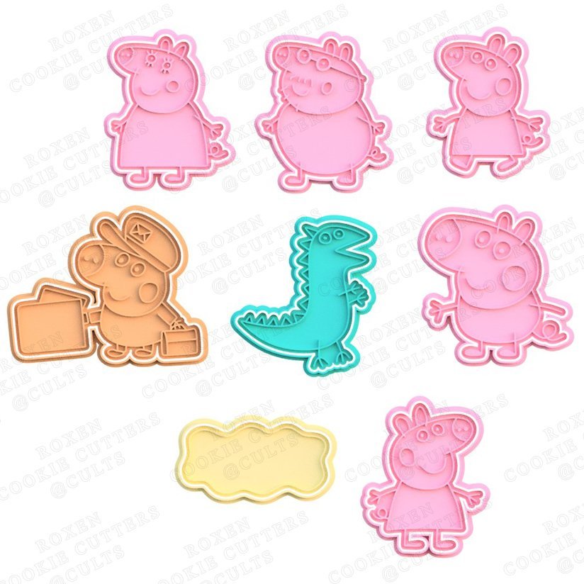 Peppa Pig Cookie Cutter Set Of 8 cookie cutter