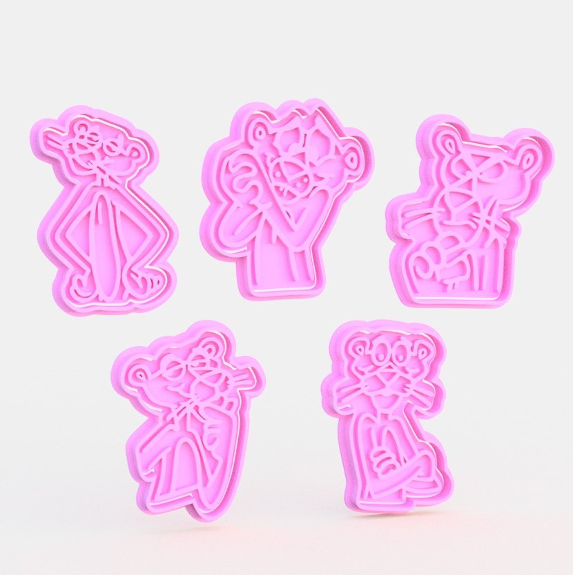 Pink Panther Cookie Cutter Set Of 5 cookie cutter