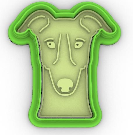 Greyhound Head Dog cookie cutter
