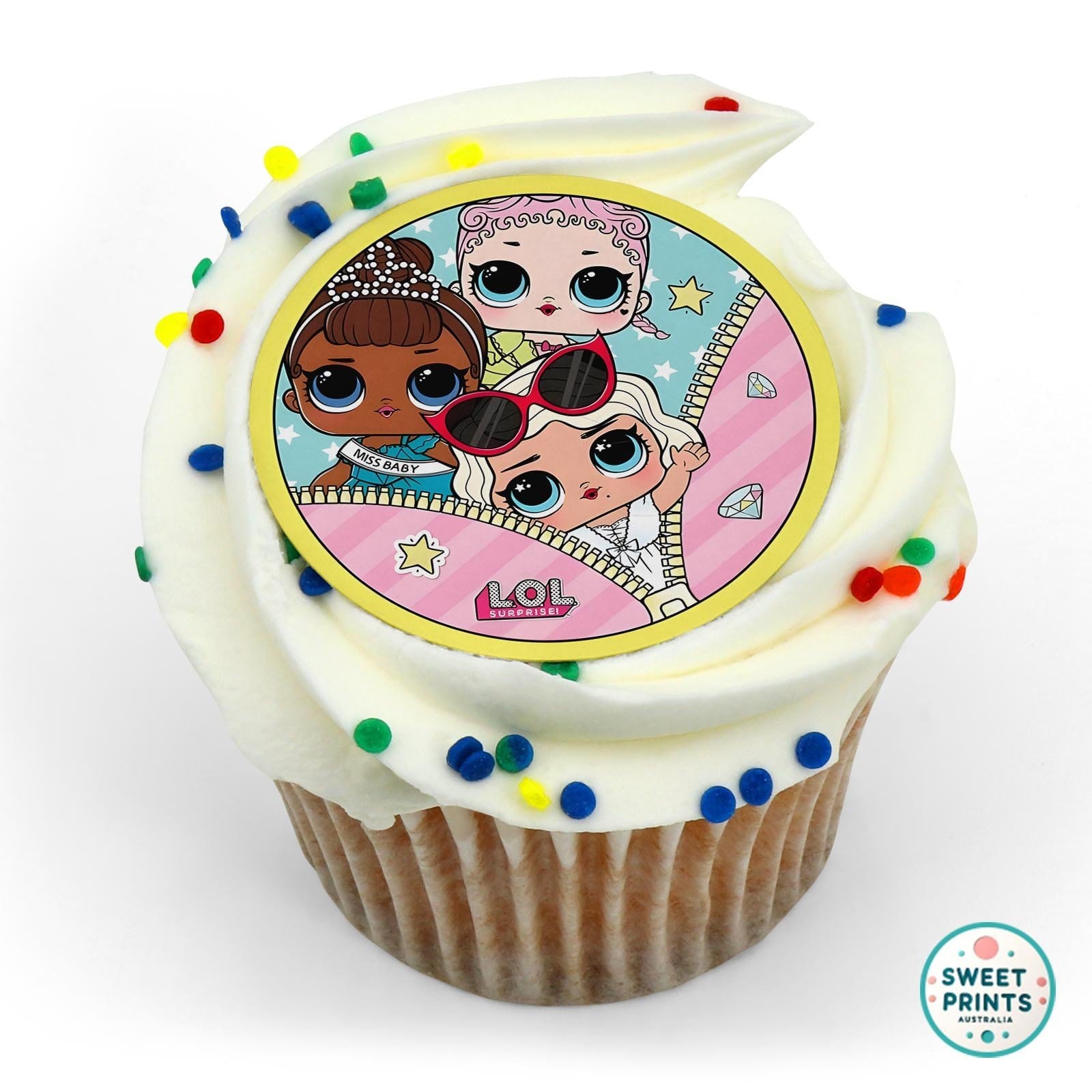Lol Surprise Zipper Round edible cake topper