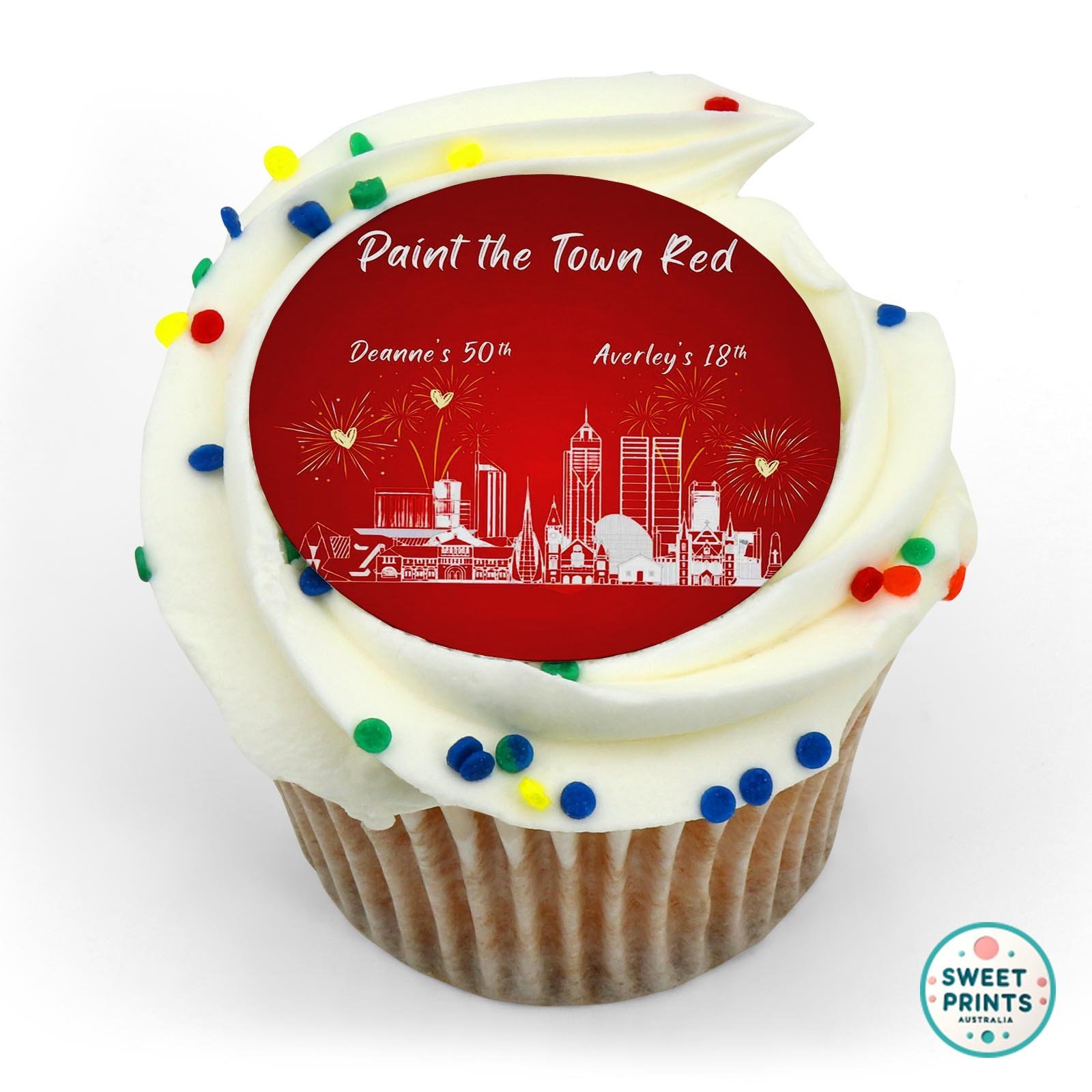 Paint The Town Red 1 edible cake topper