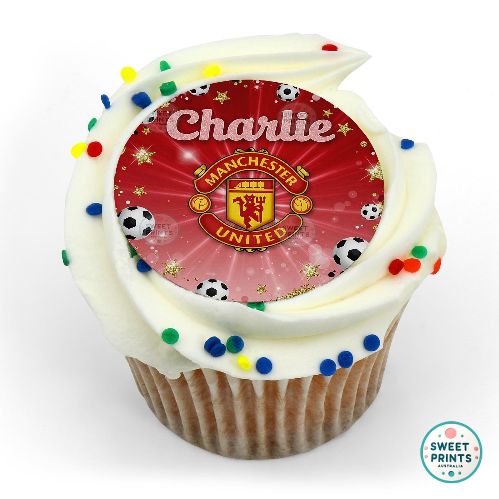 Soccer Manchester United Custom 2 edible cake topper