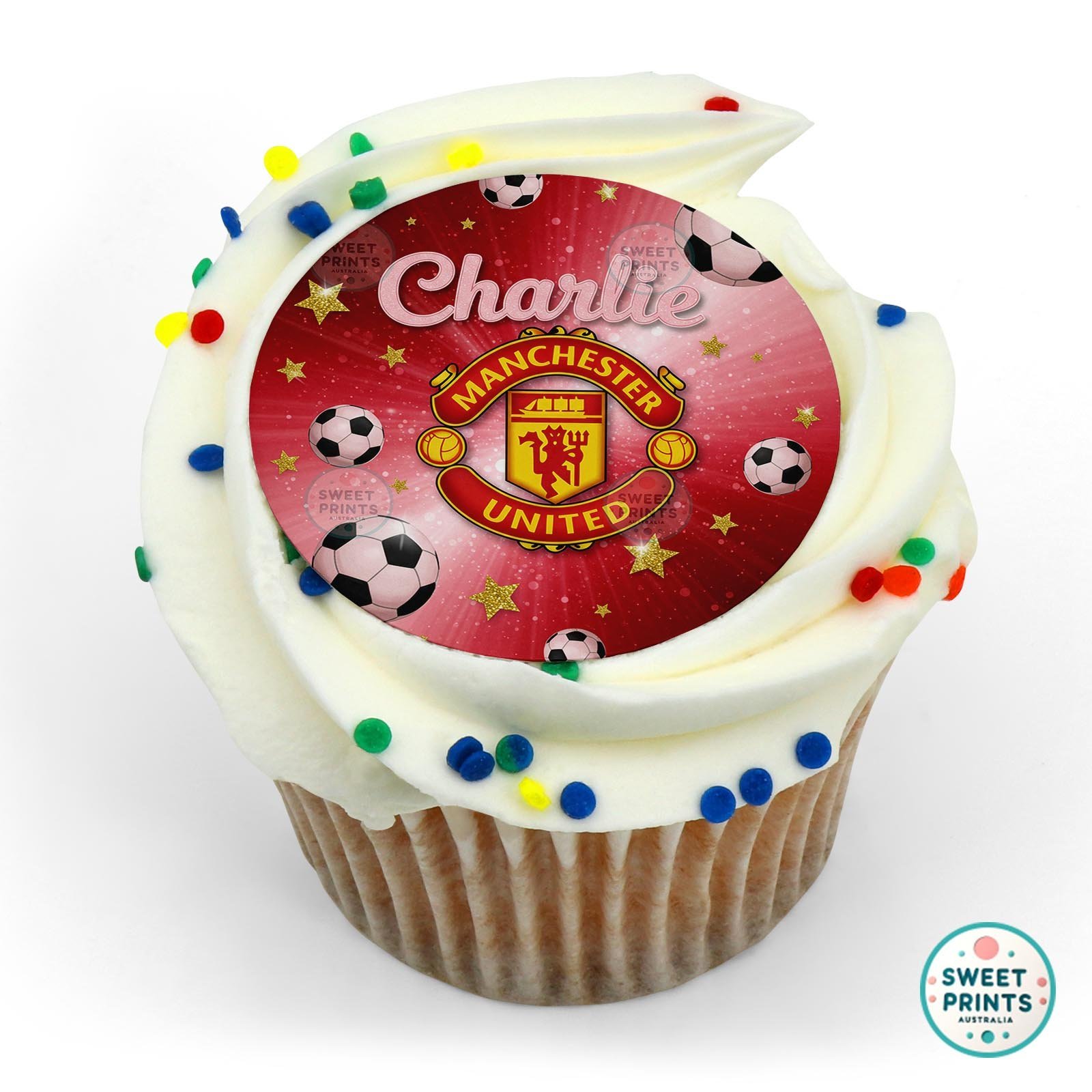 Soccer Manchester United Custom 3 edible cake topper