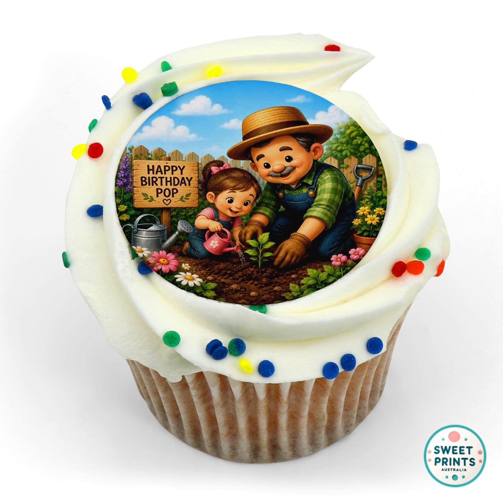 Gardening Custom edible cake topper