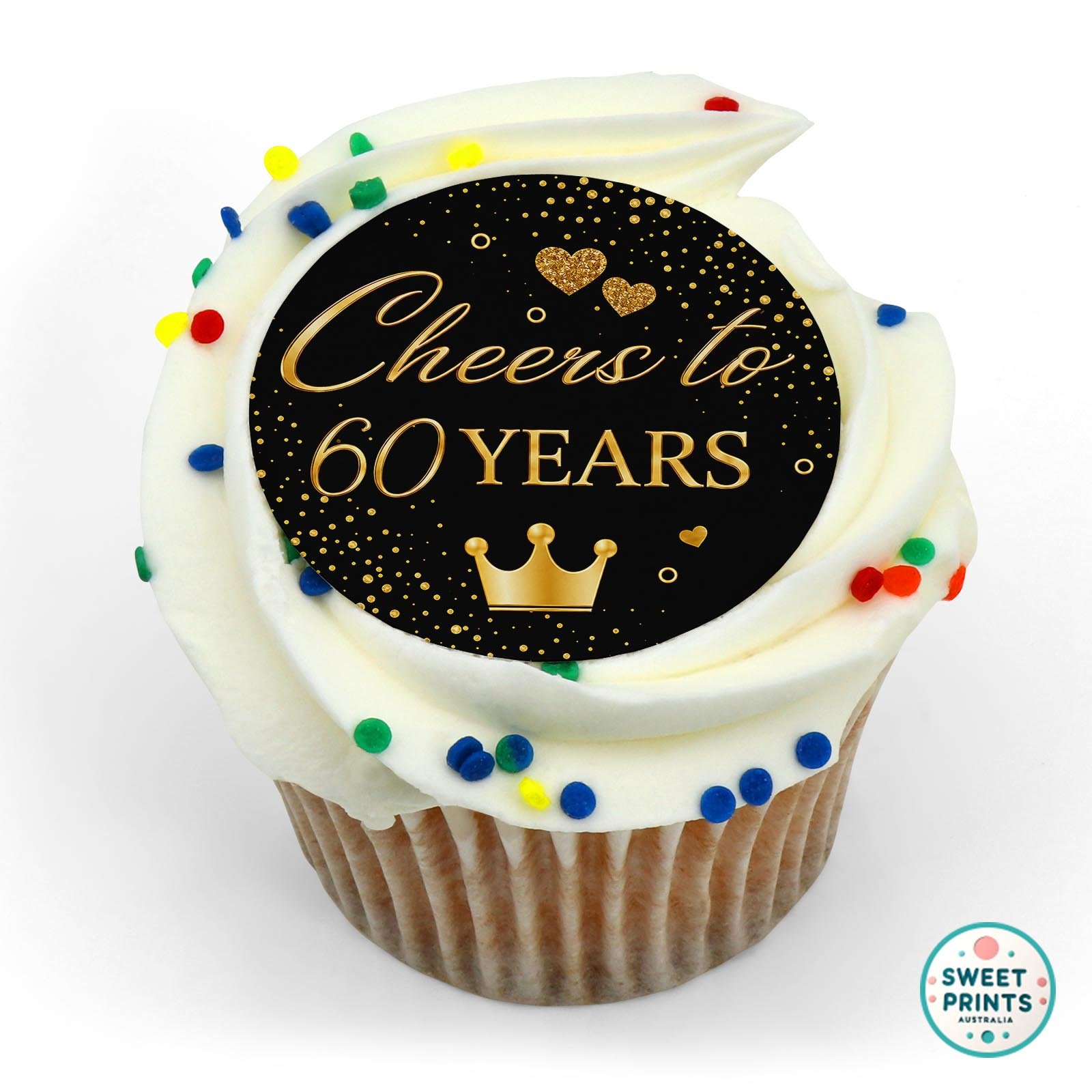 Birthday 60th Cheers 17 edible cake topper