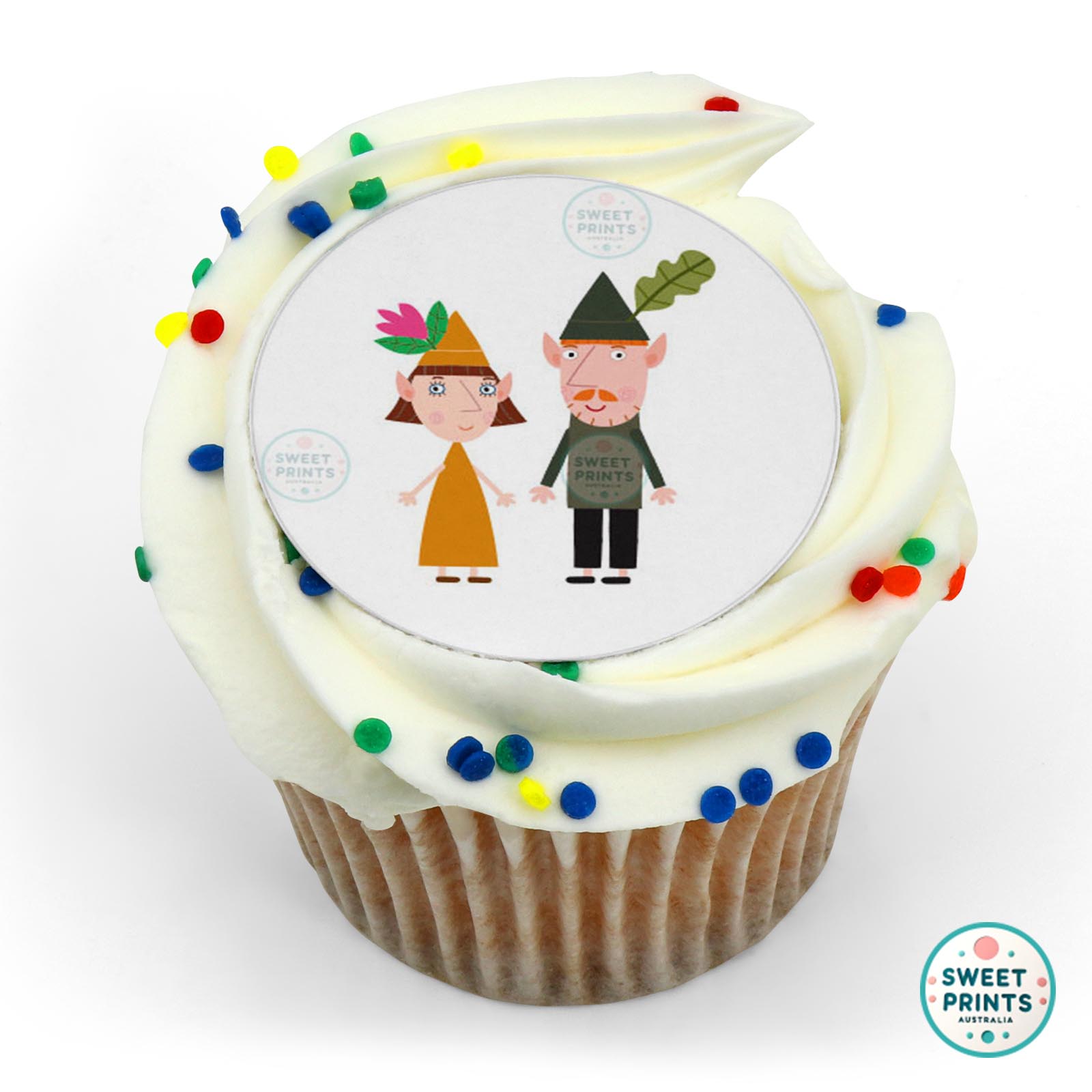 Ben And Holly Mrs And Mr Elf edible cake topper