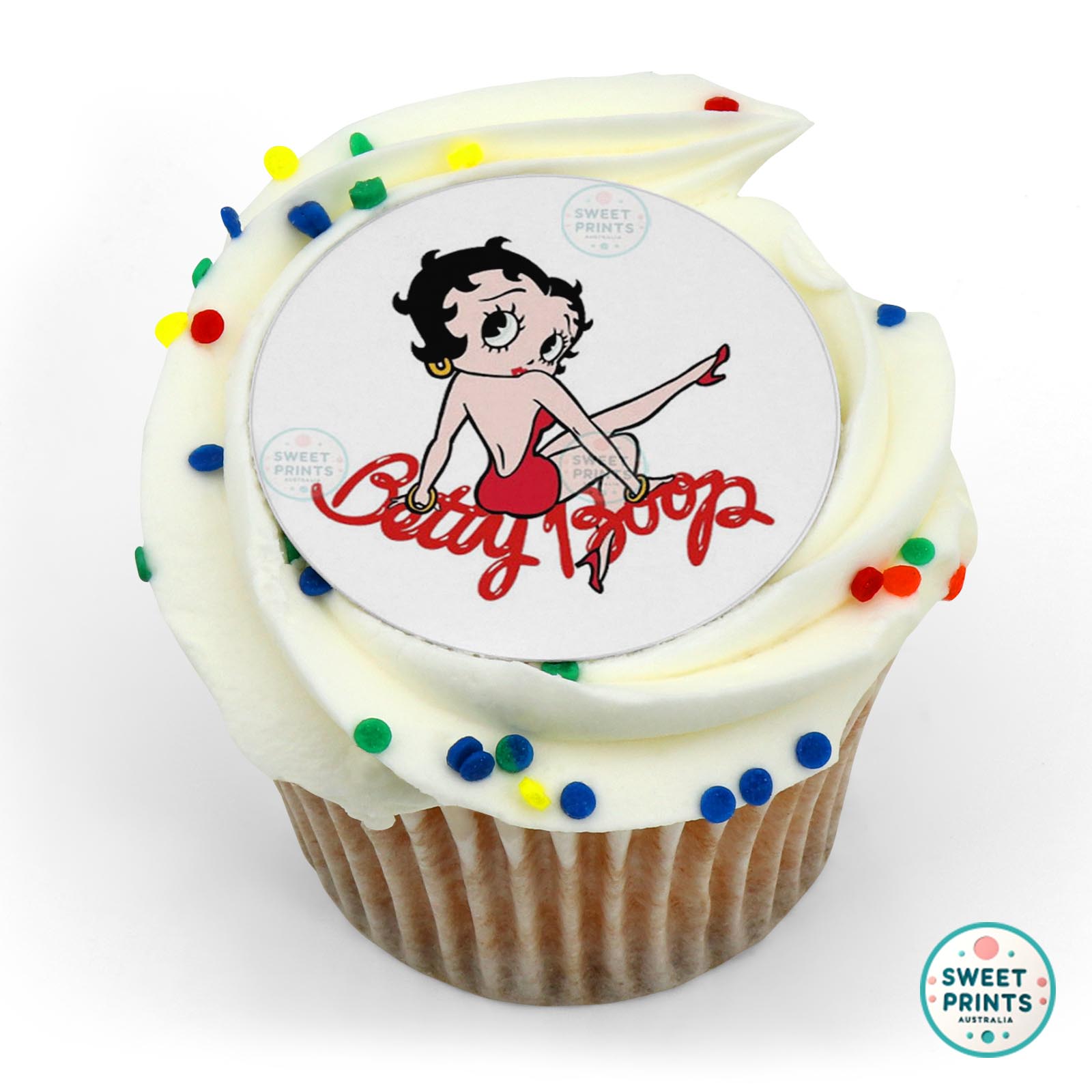Betty Boop Back Logo edible cake topper