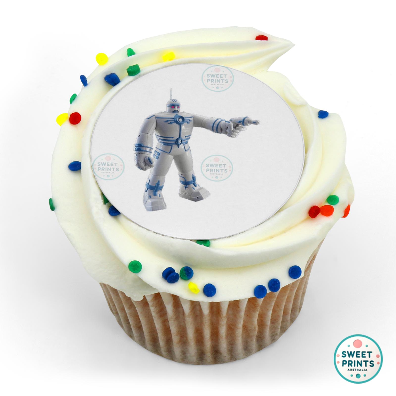Big Guy And Rusty The Boy Robot Robot Figurine edible cake topper