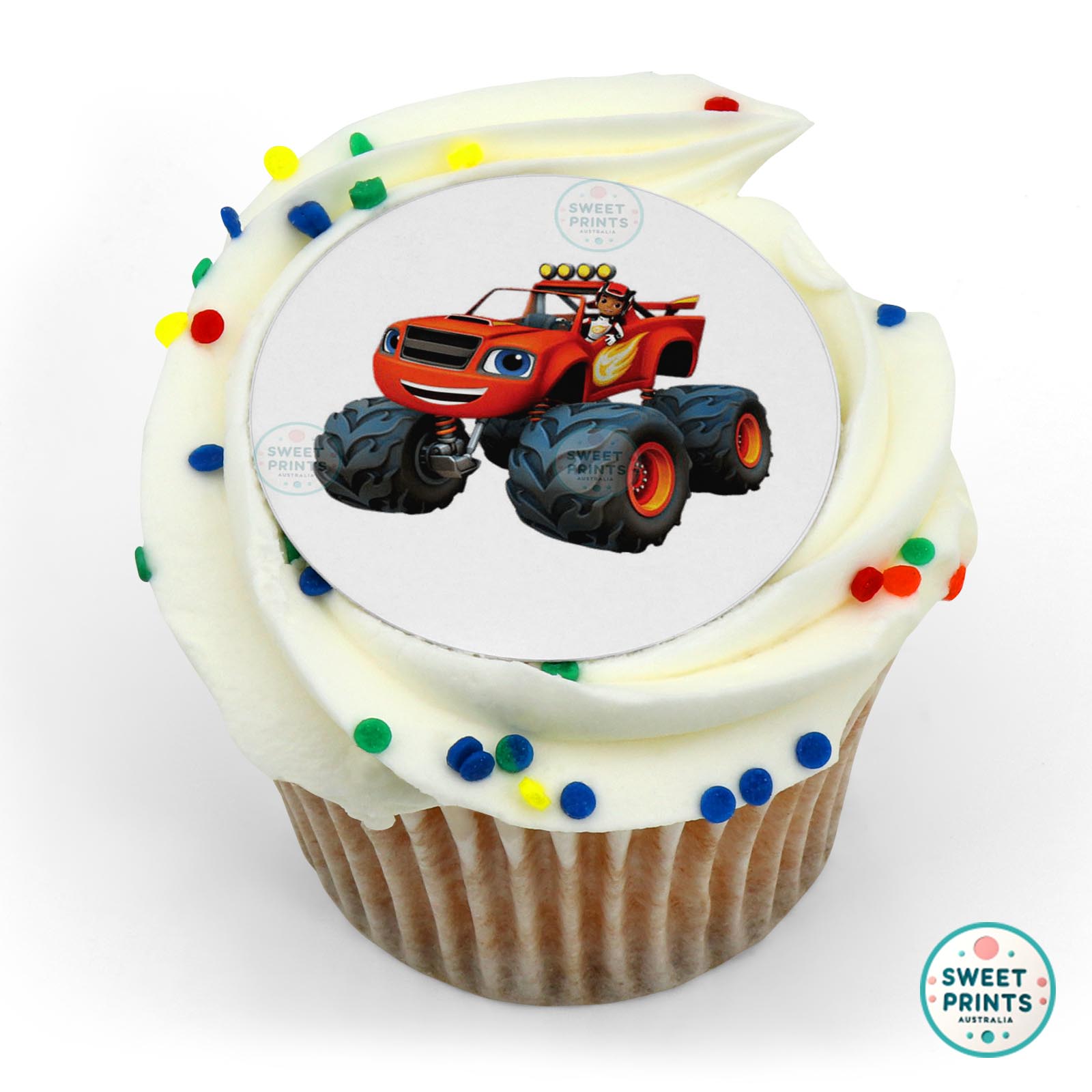 Blaze And The Monster Machines Aj Sitting In edible cake topper