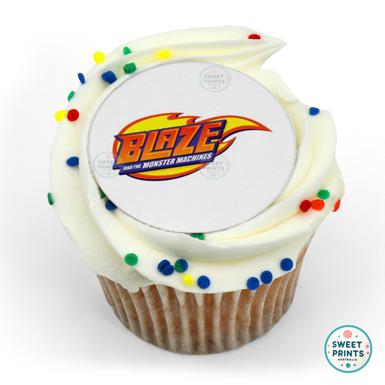 Blaze And The Monster Machines Logo edible cake topper