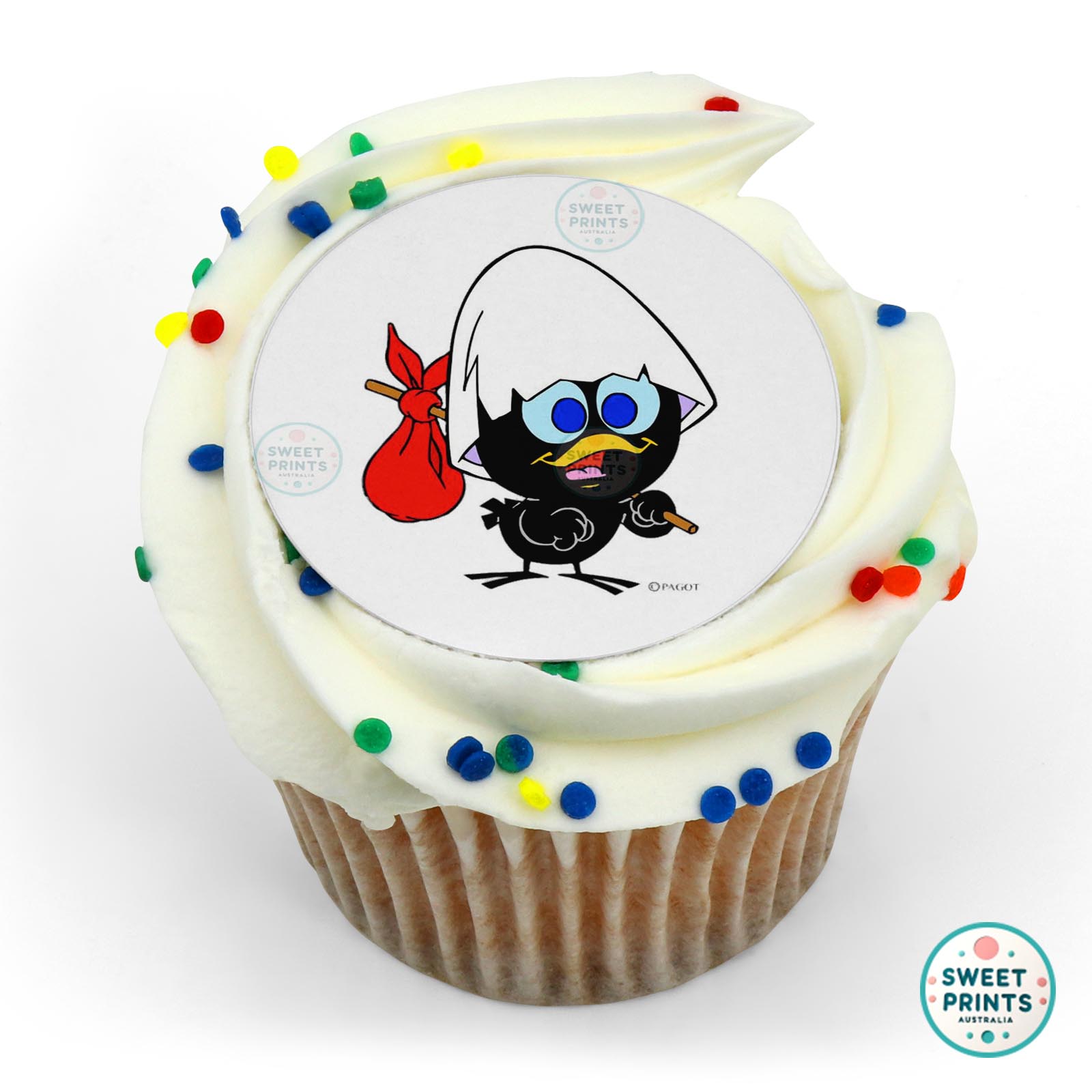 Calimero With Red Bag edible cake topper