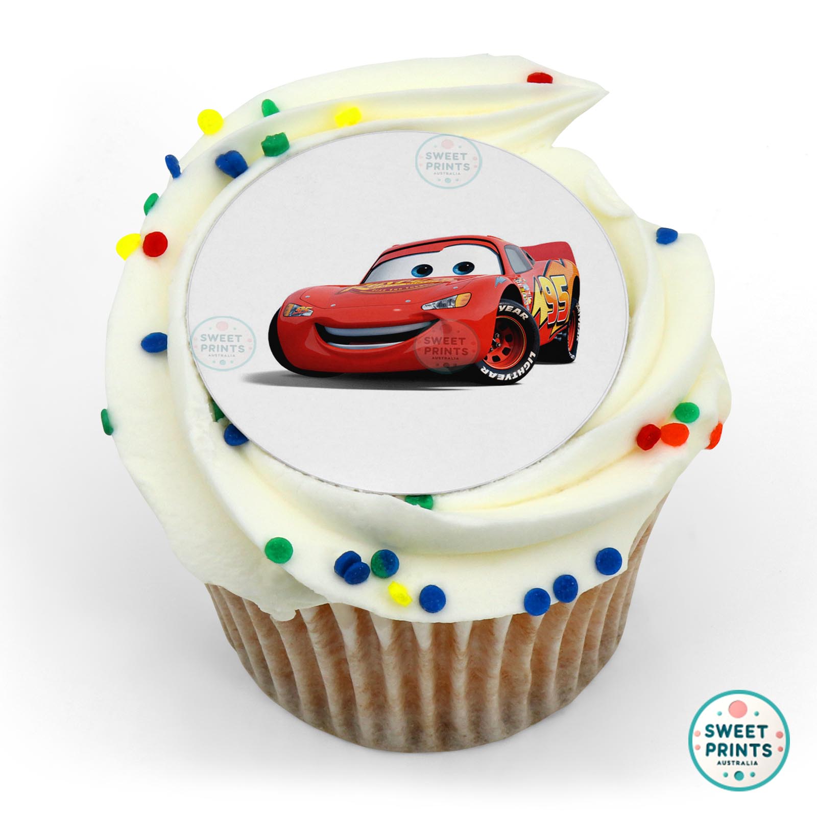 Cars Lightning Mcqueen Front View edible cake topper
