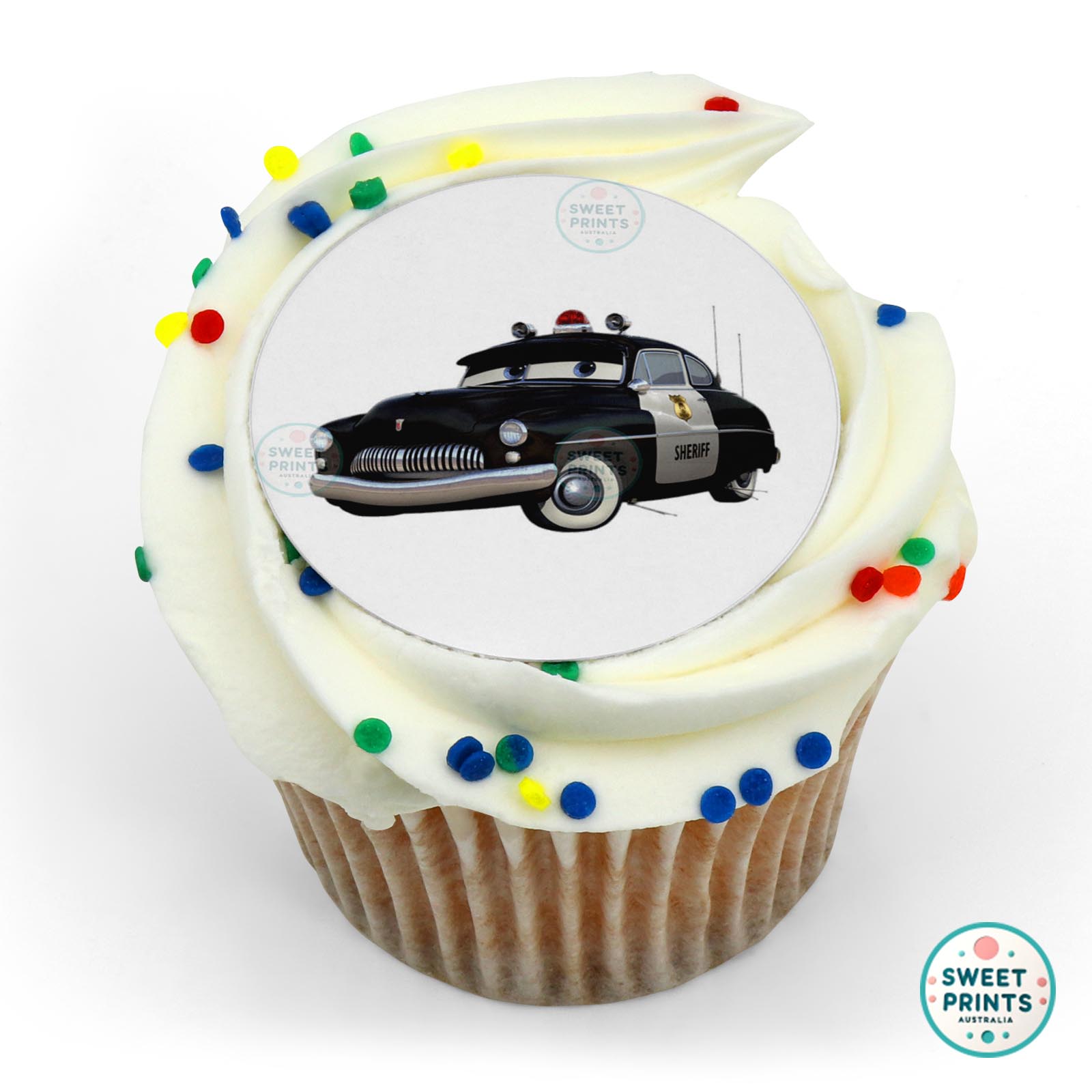 Cars Sheriff edible cake topper