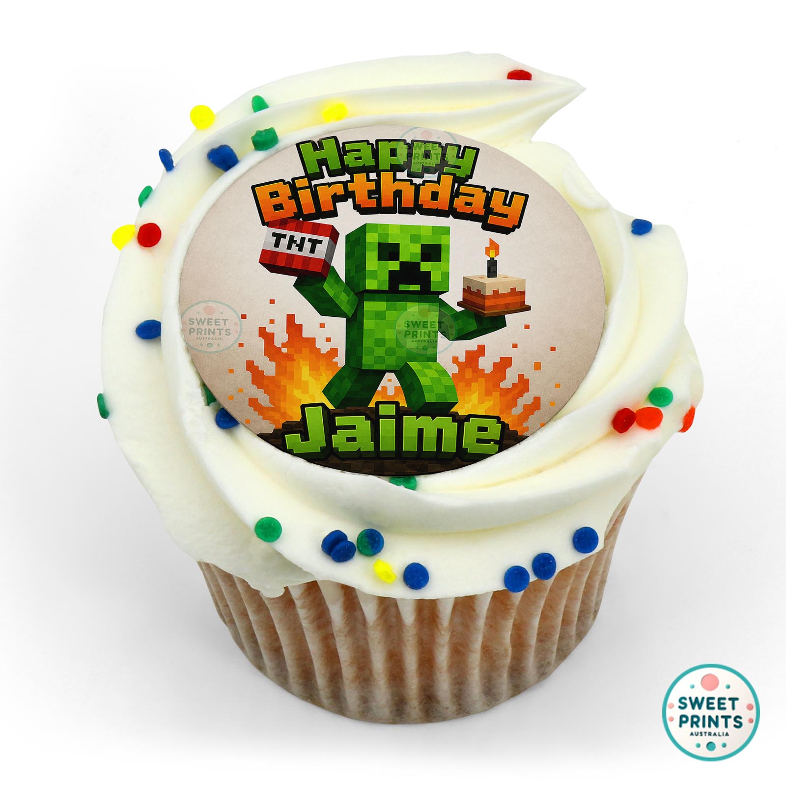 Minecraft 2025 5custom edible cake topper
