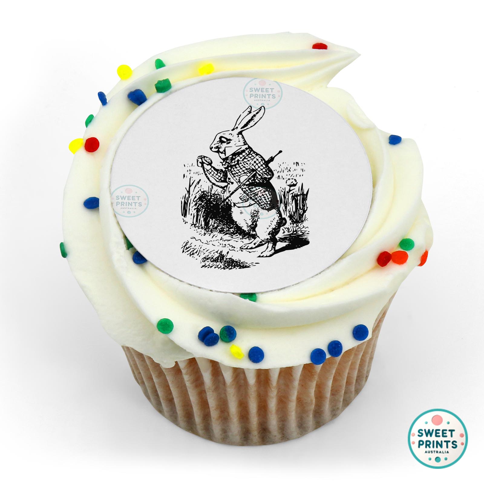 Alice In Wonderland Alice In Wonderland Vintage Rabbit edible cake topper