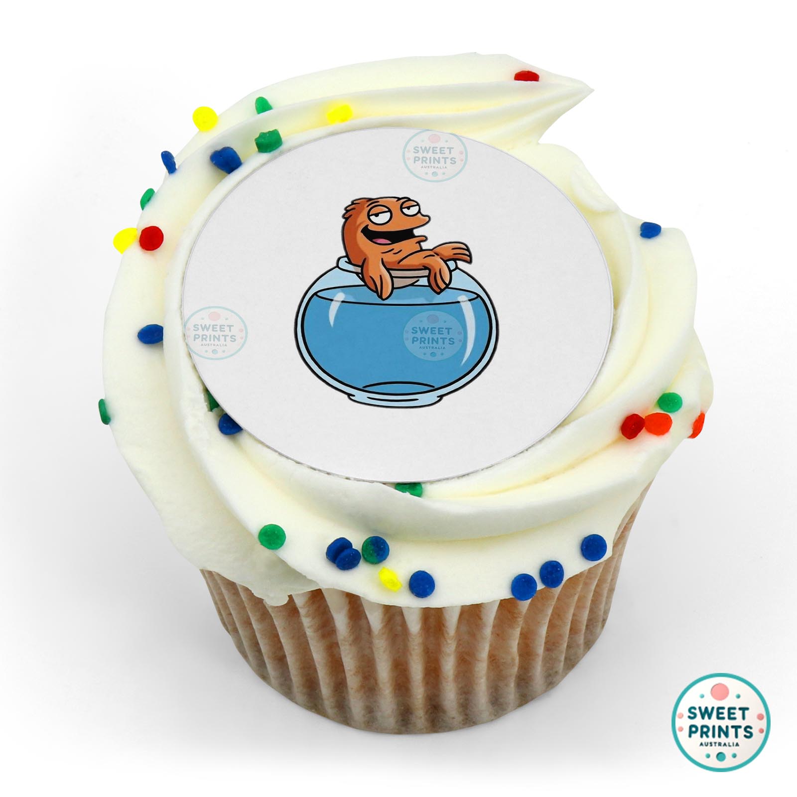 American Dad American Dad Character Klaus The Fish On Top Of Bowl edible cake topper