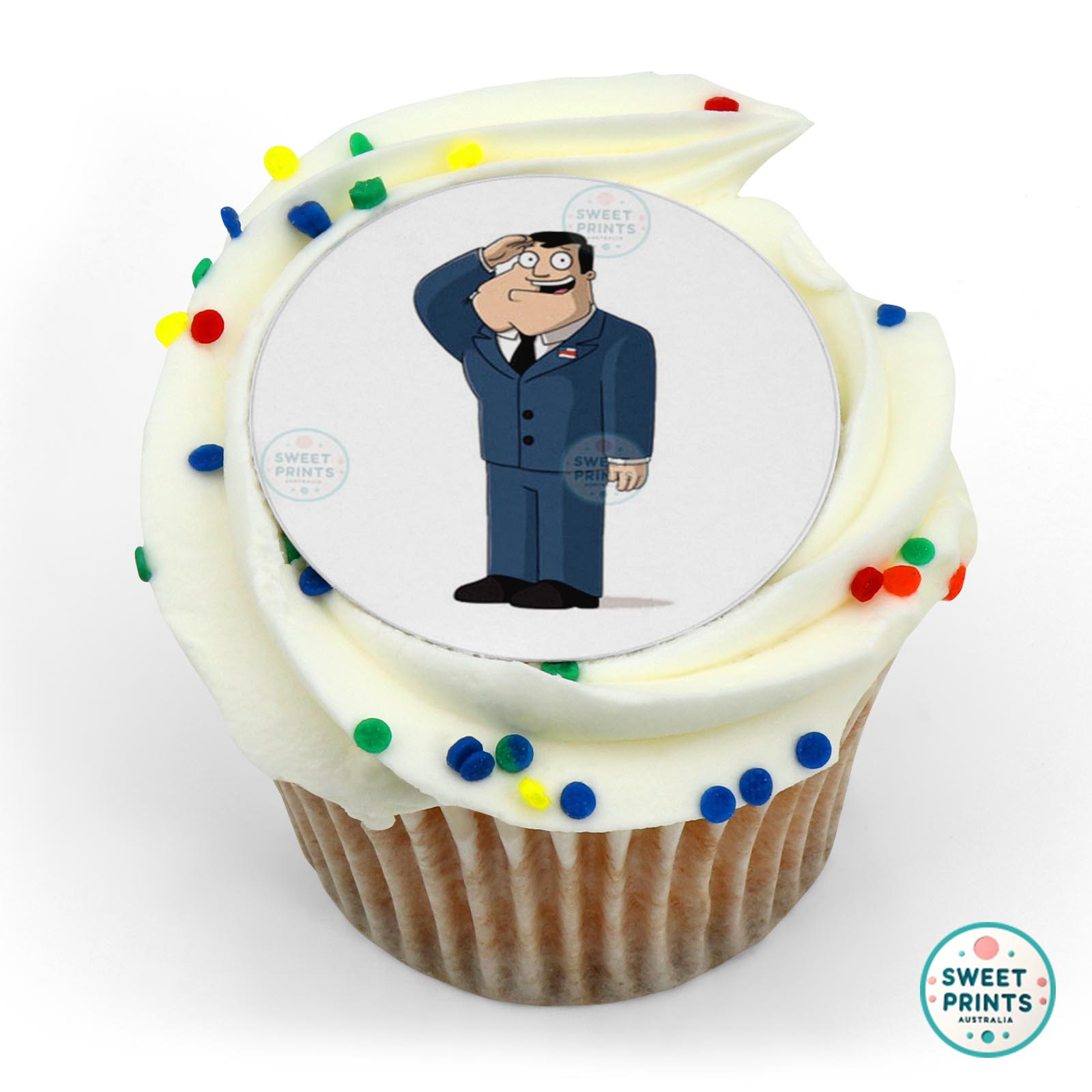 American Dad American Dad Character Stan Smith Saluting edible cake topper