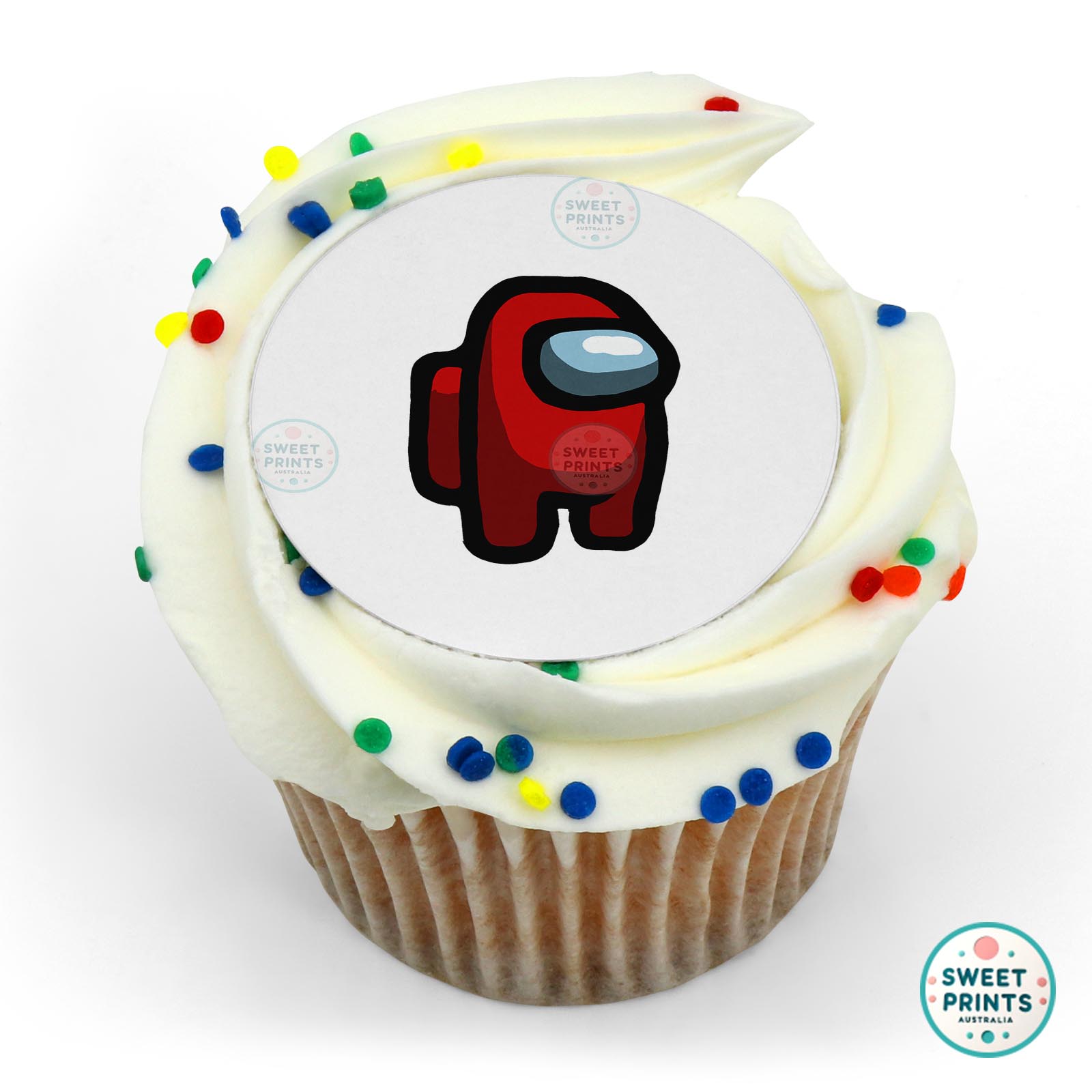 Among Us Red Among Us edible cake topper