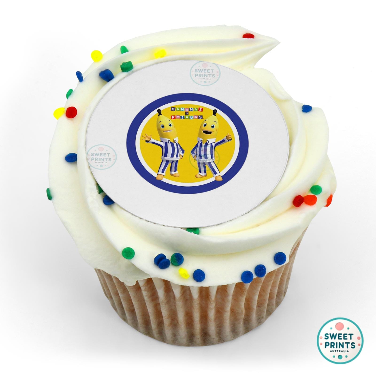 Bananas In Pyjamas Bananas In Pyjamas Logo edible cake topper