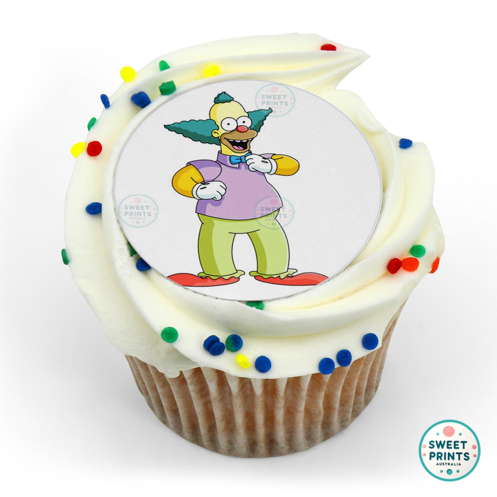 Bart Simpson Krusty The Clown Holding Bow Tie edible cake topper