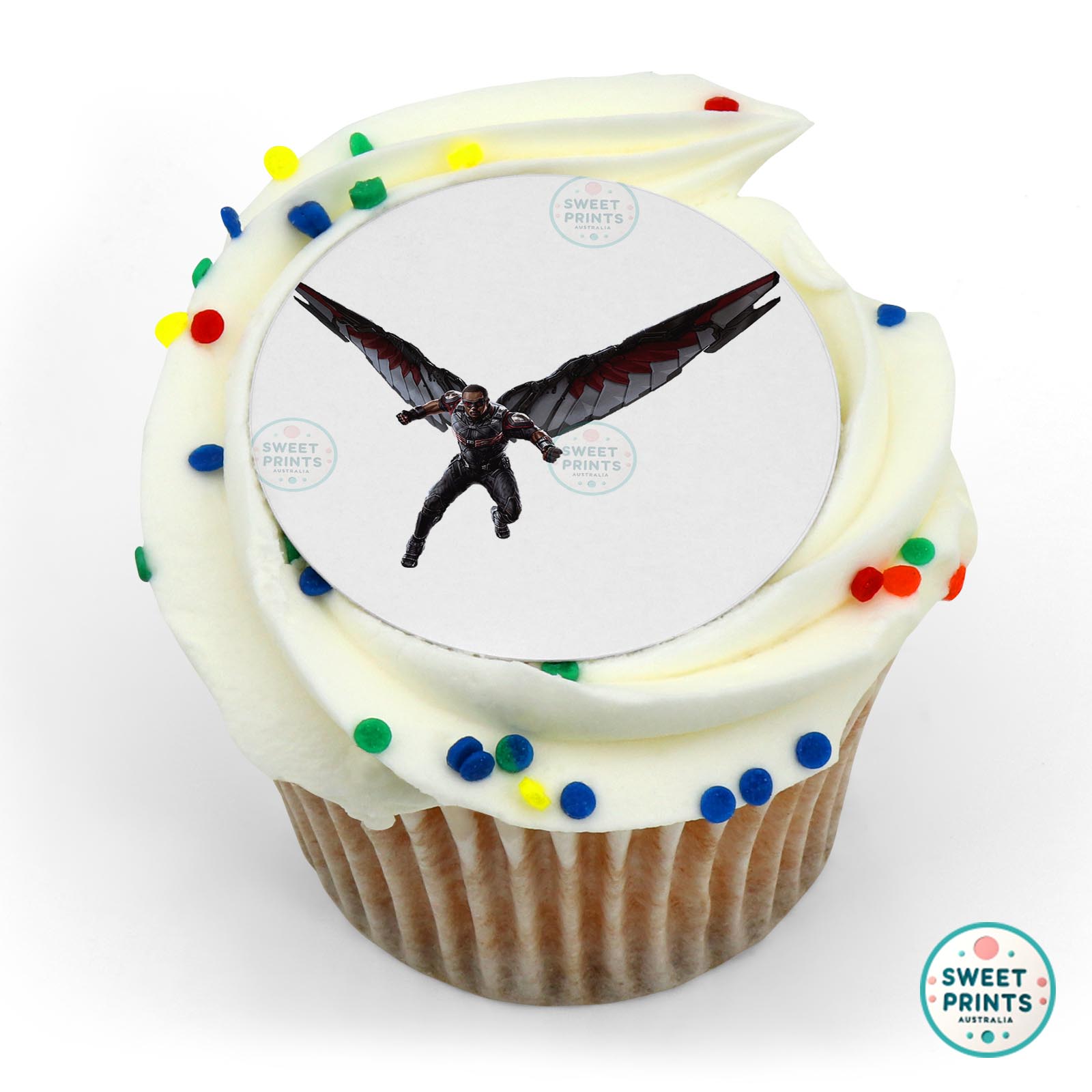 Avengers Falcon In Action edible cake topper