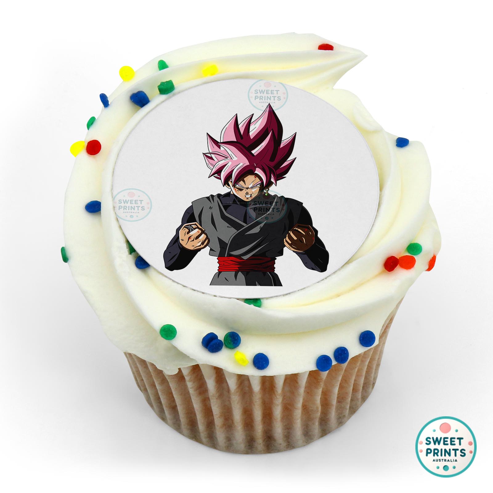 Black Goku Ssj Rose Angry edible cake topper