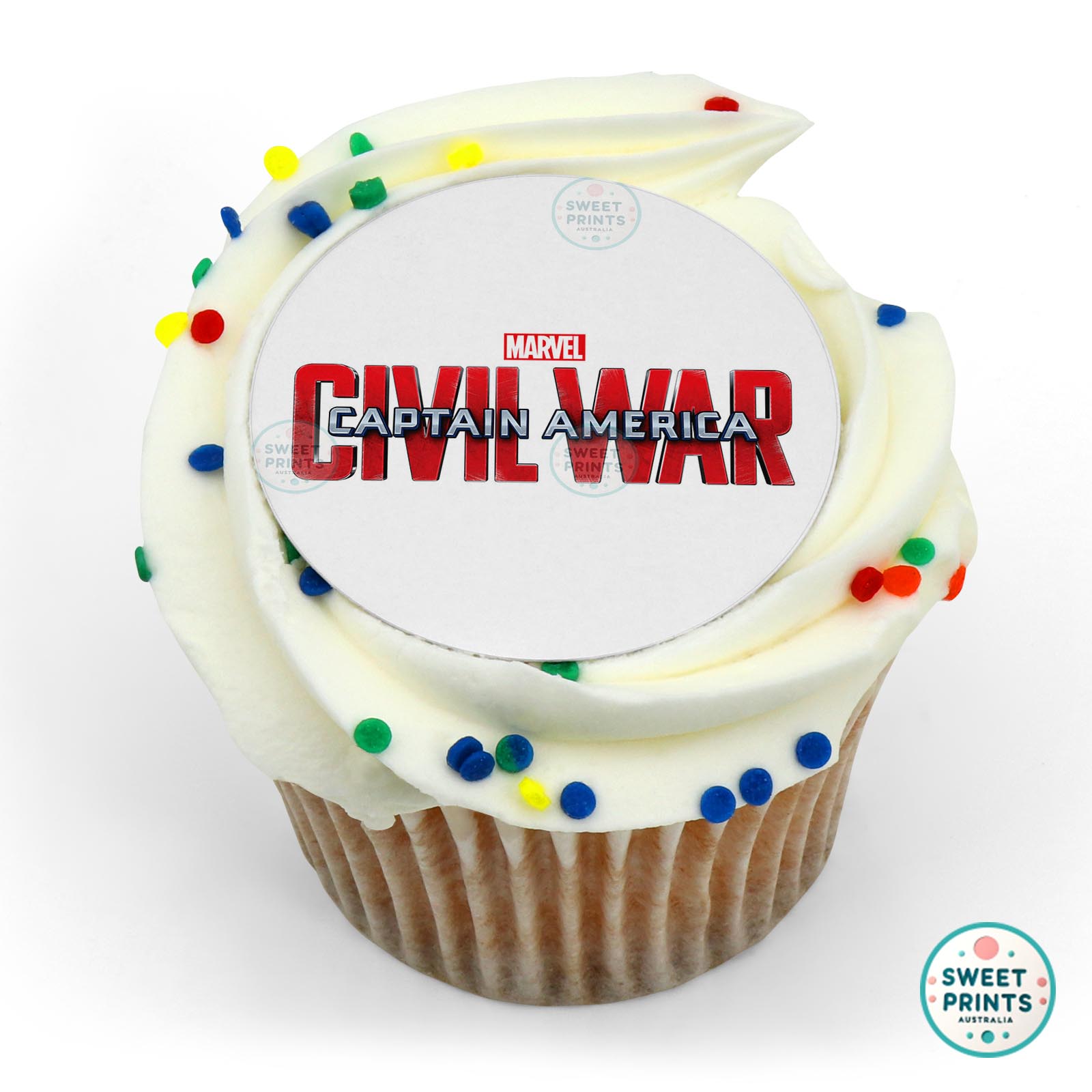 Captain America Civil War Logo edible cake topper