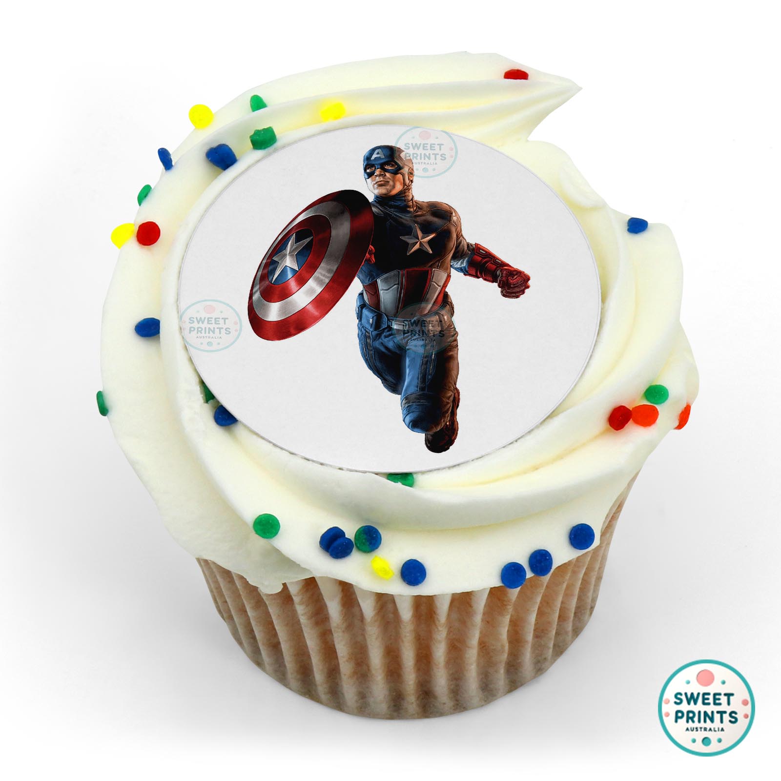 Captain America Flying edible cake topper