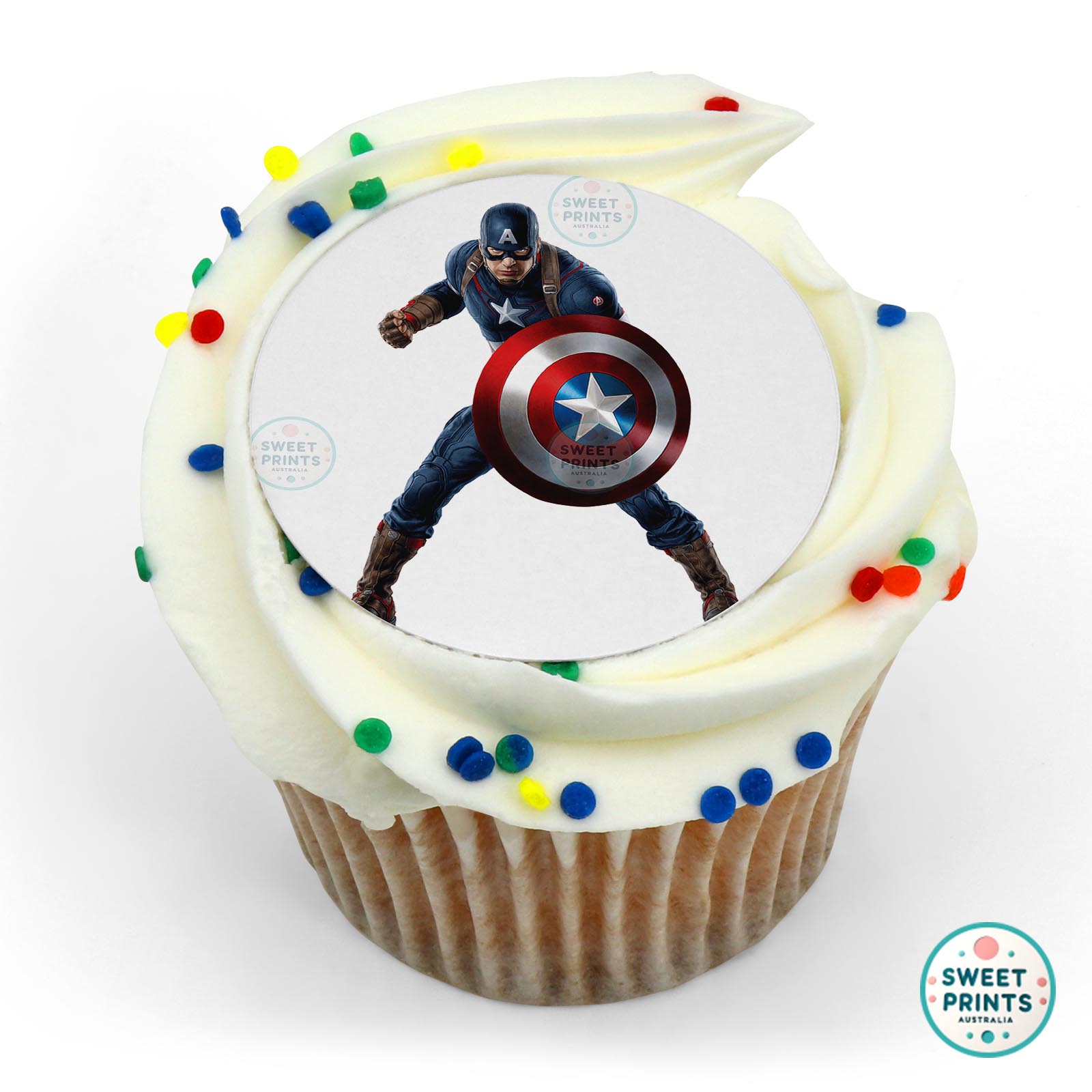 Captain America Looking At You edible cake topper