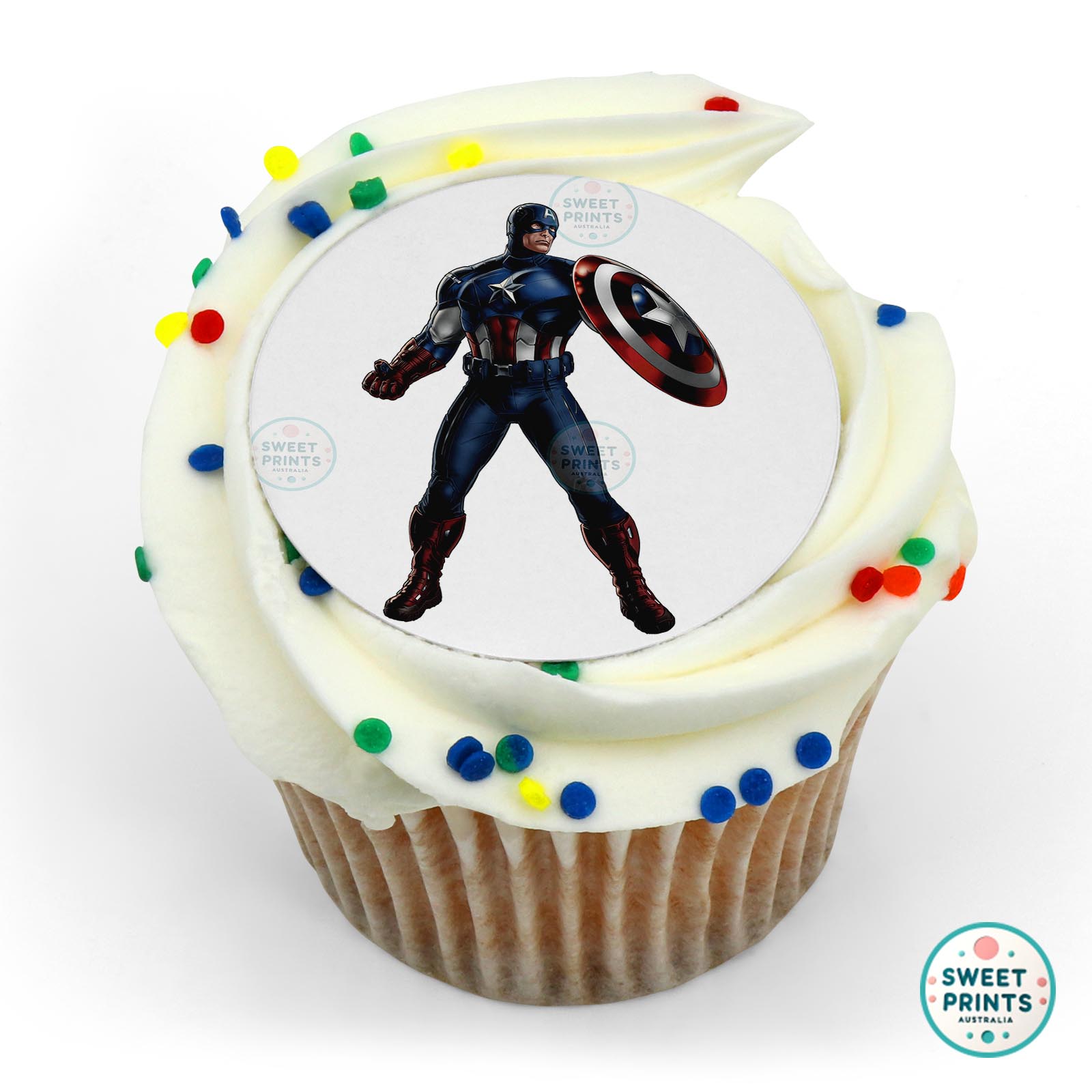 Captain America Looking Right edible cake topper